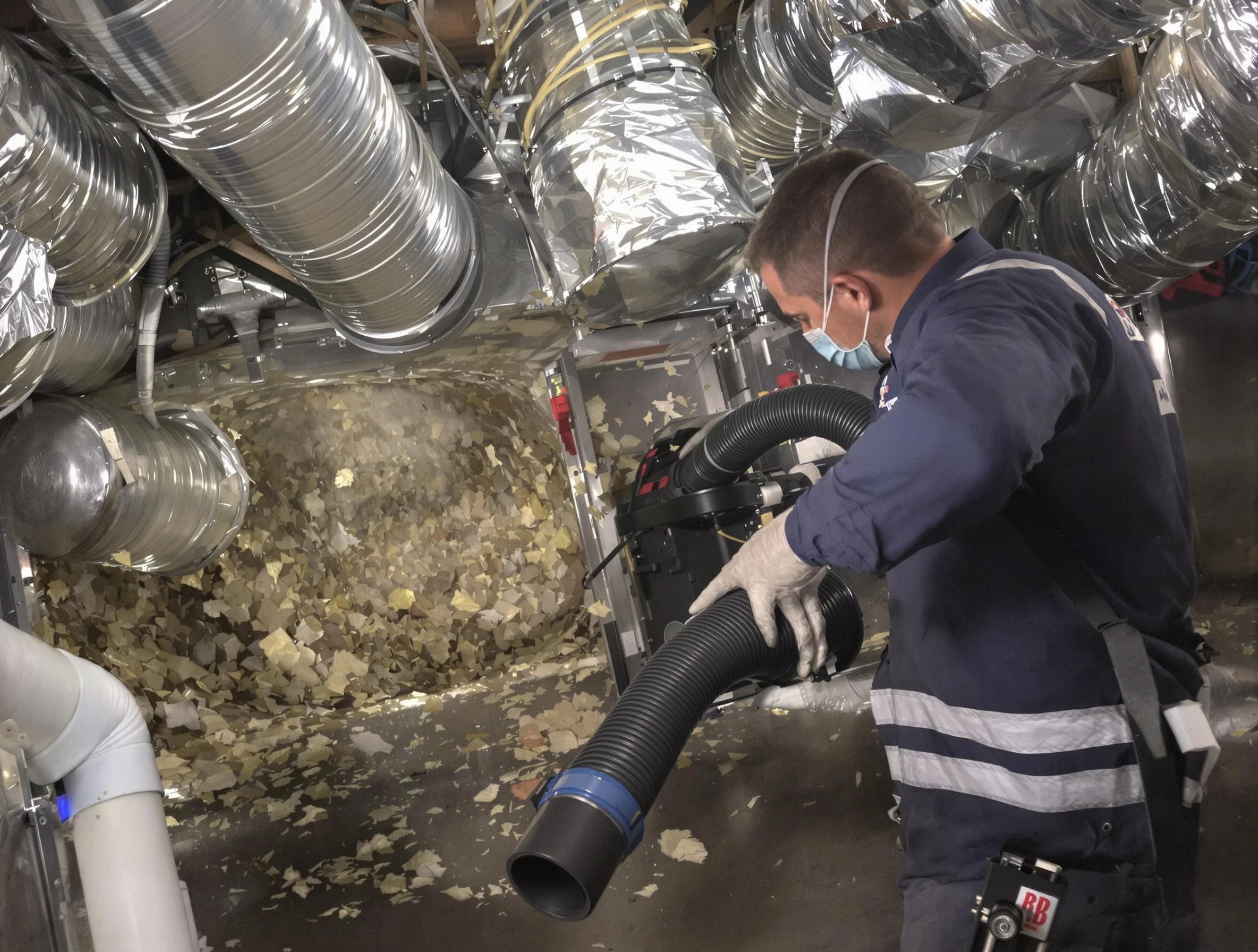 Duluth Air Duct Cleaning specialist operating negative pressure cleaning equipment for thorough duct maintenance in Duluth