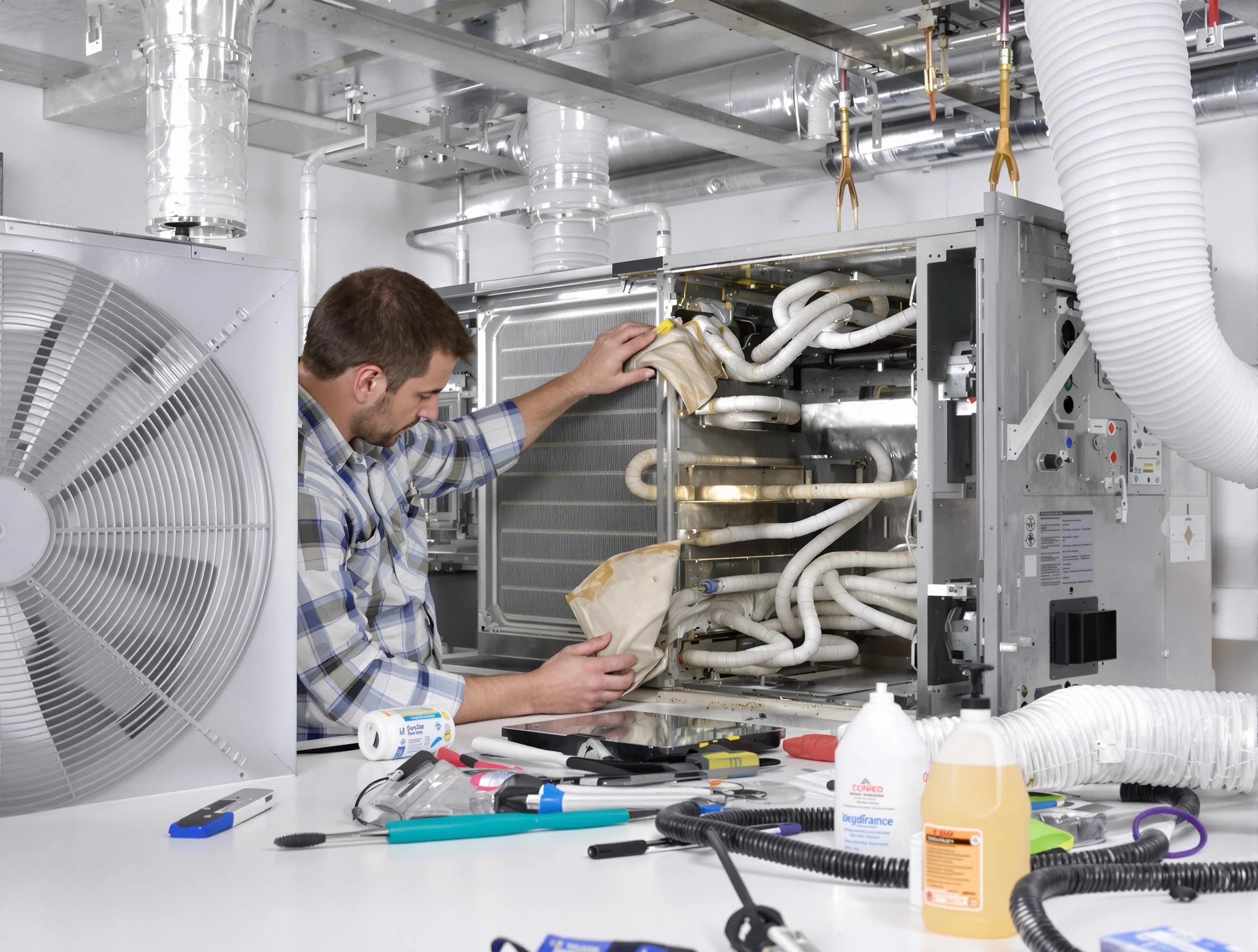 Duluth Air Duct Cleaning specialist performing precision AC coil cleaning in Duluth