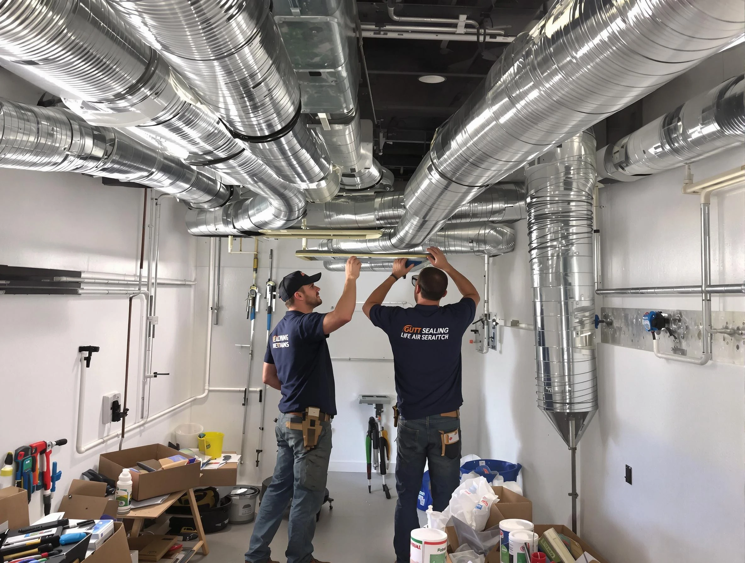 Duluth Air Duct Cleaning technician applying professional duct sealing solutions in Duluth