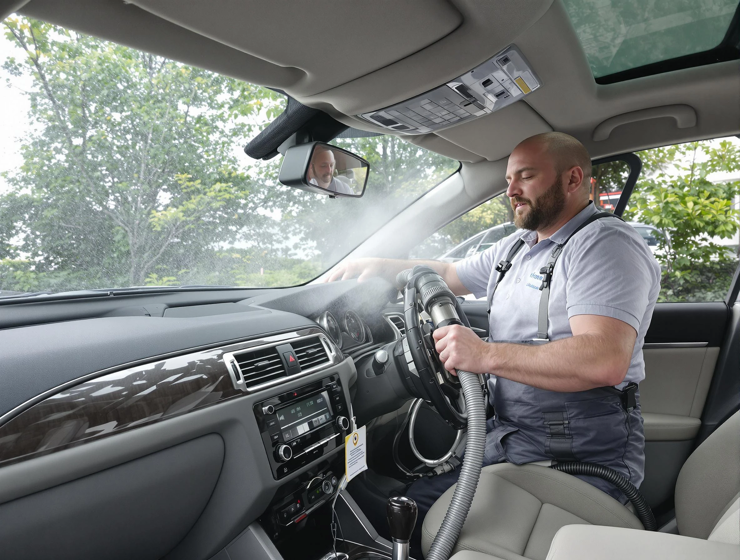 Duluth Air Duct Cleaning specialist performing professional car duct cleaning in Duluth